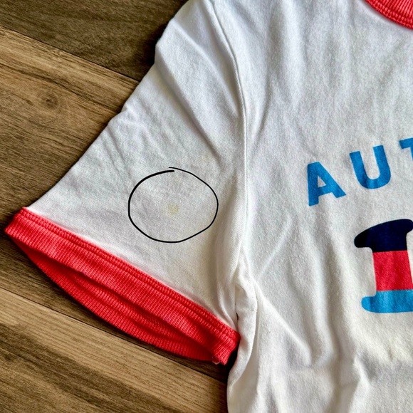 Zara "Authentic 1980" Retro Ringer Tee | Red Trim Vintage Graphic T-Shirt Size S - Picture 4 of 7